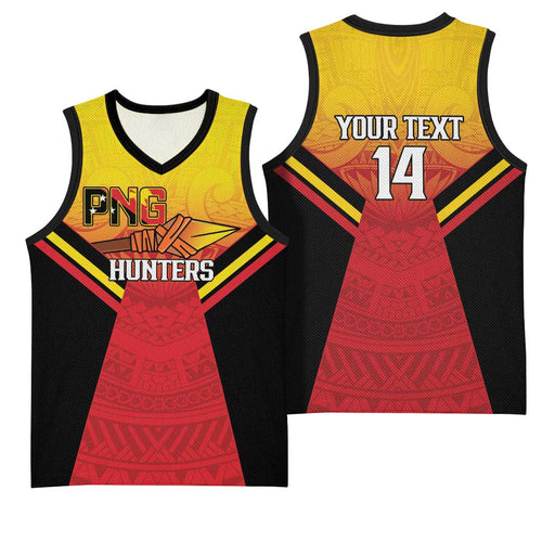 Papua New Guinea Rugby Custom Basketball Jersey Go PNG Hunters Polynesian Pattern - Aussie Hoodie