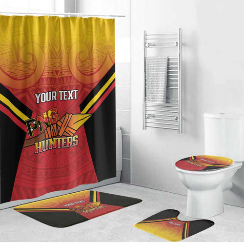 Papua New Guinea Rugby Custom Bathroom Set Go PNG Hunters Polynesian Pattern - Aussie Hoodie