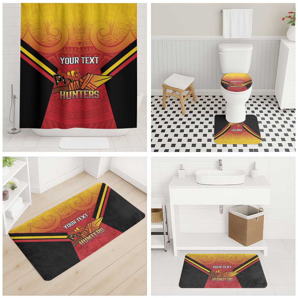 Papua New Guinea Rugby Custom Bathroom Set Go PNG Hunters Polynesian Pattern - Aussie Hoodie
