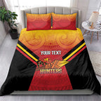 Papua New Guinea Rugby Custom Bedding Set Go PNG Hunters Polynesian Pattern - Aussie Hoodie