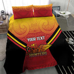 Papua New Guinea Rugby Custom Bedding Set Go PNG Hunters Polynesian Pattern - Aussie Hoodie
