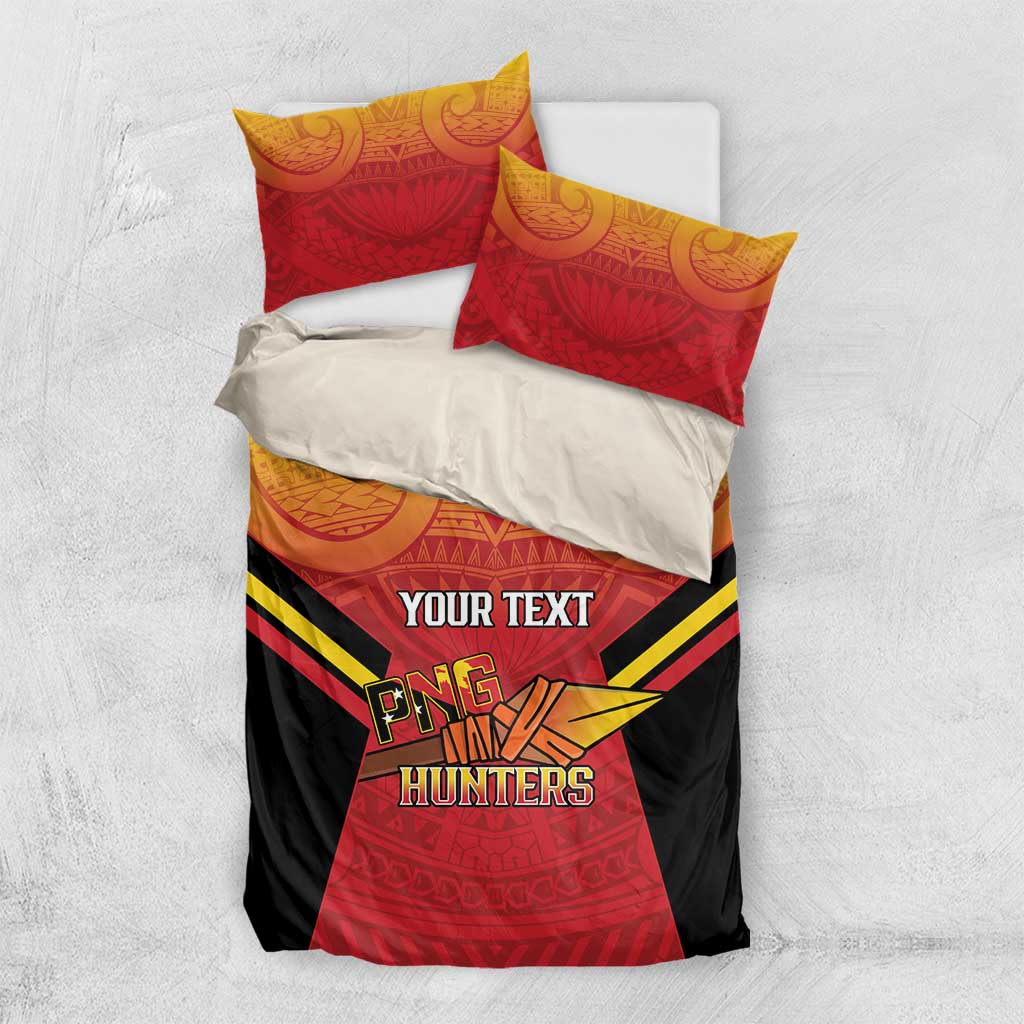 Papua New Guinea Rugby Custom Bedding Set Go PNG Hunters Polynesian Pattern - Aussie Hoodie