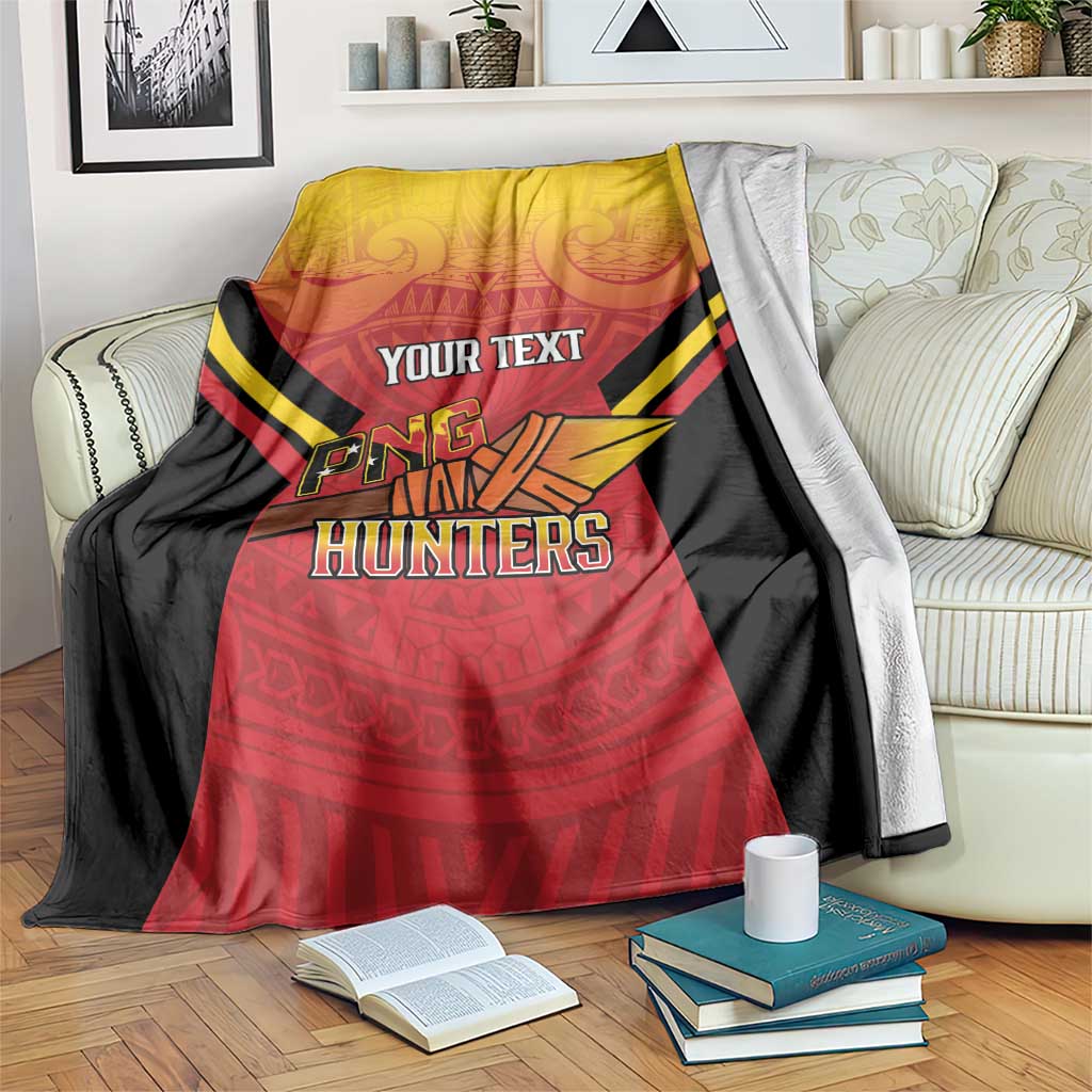 Papua New Guinea Rugby Custom Blanket Go PNG Hunters Polynesian Pattern - Aussie Hoodie