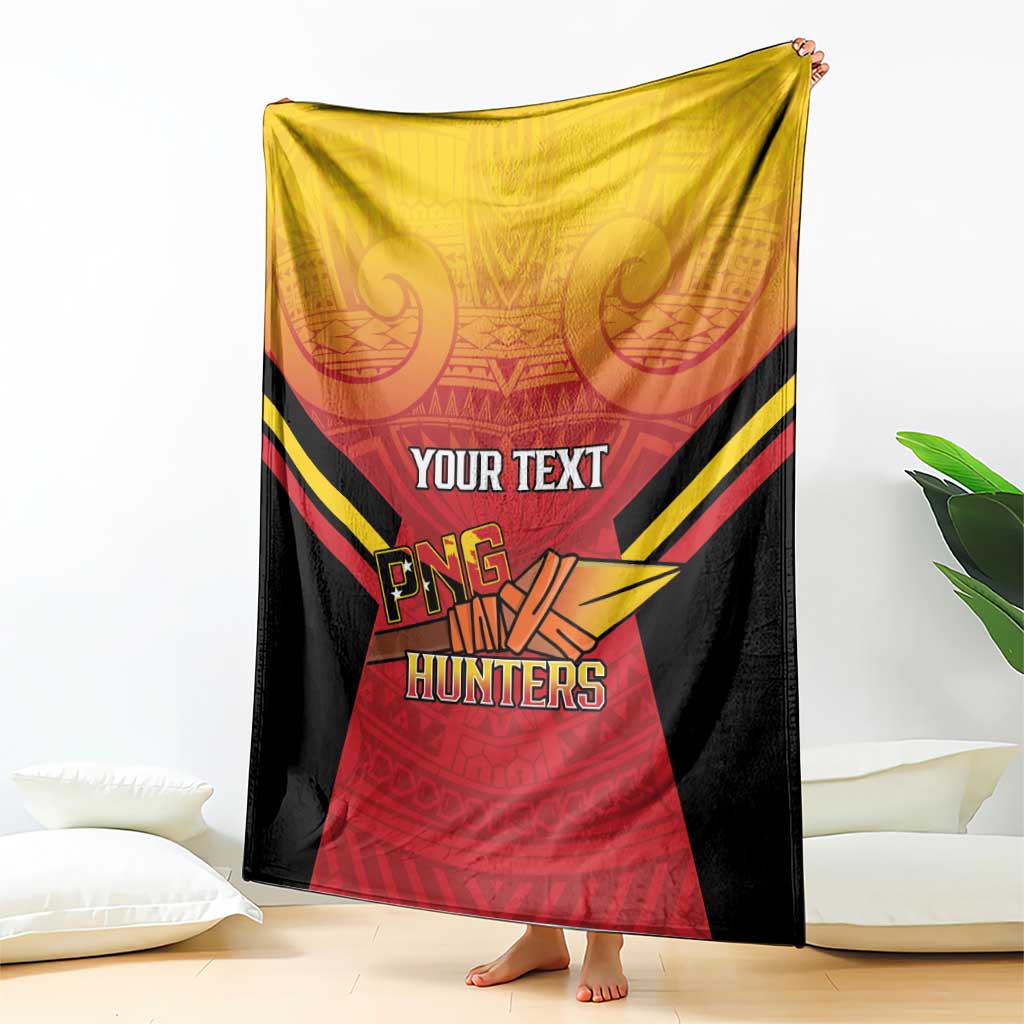 Papua New Guinea Rugby Custom Blanket Go PNG Hunters Polynesian Pattern - Aussie Hoodie