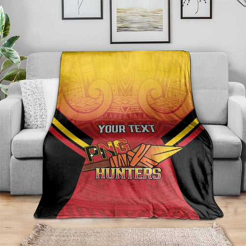 Papua New Guinea Rugby Custom Blanket Go PNG Hunters Polynesian Pattern - Aussie Hoodie