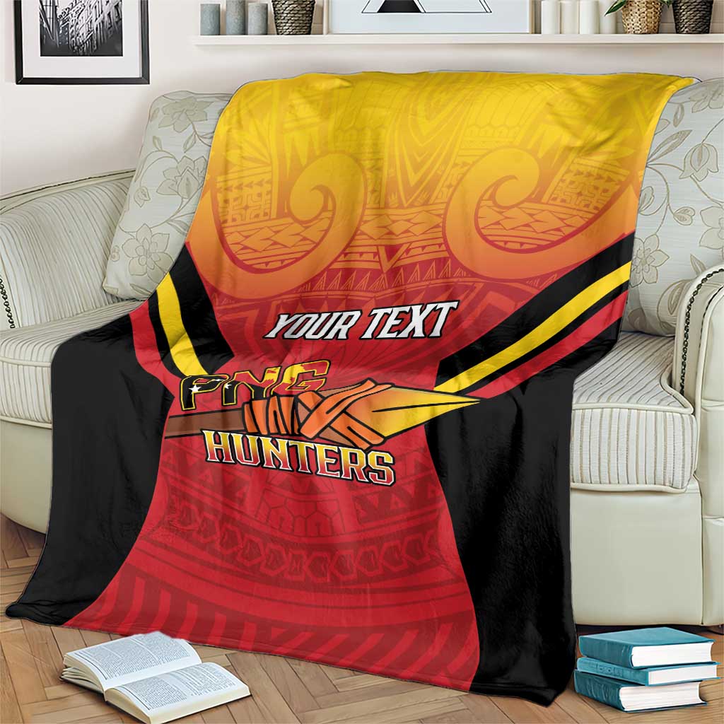 Papua New Guinea Rugby Custom Blanket Go PNG Hunters Polynesian Pattern - Aussie Hoodie
