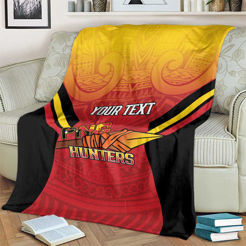 Papua New Guinea Rugby Custom Blanket Go PNG Hunters Polynesian Pattern - Aussie Hoodie