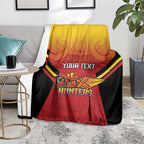 Papua New Guinea Rugby Custom Blanket Go PNG Hunters Polynesian Pattern - Aussie Hoodie