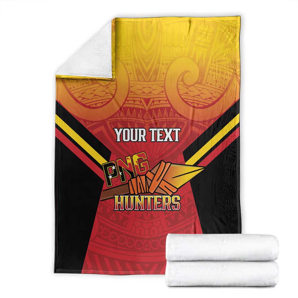 Papua New Guinea Rugby Custom Blanket Go PNG Hunters Polynesian Pattern - Aussie Hoodie