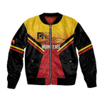 Papua New Guinea Rugby Custom Bomber Jacket Go PNG Hunters Polynesian Pattern - Aussie Hoodie
