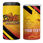 Papua New Guinea Rugby Custom 4 in 1 Can Cooler Tumbler Go PNG Hunters Polynesian Pattern - Aussie Hoodie