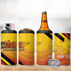 Papua New Guinea Rugby Custom 4 in 1 Can Cooler Tumbler Go PNG Hunters Polynesian Pattern - Aussie Hoodie