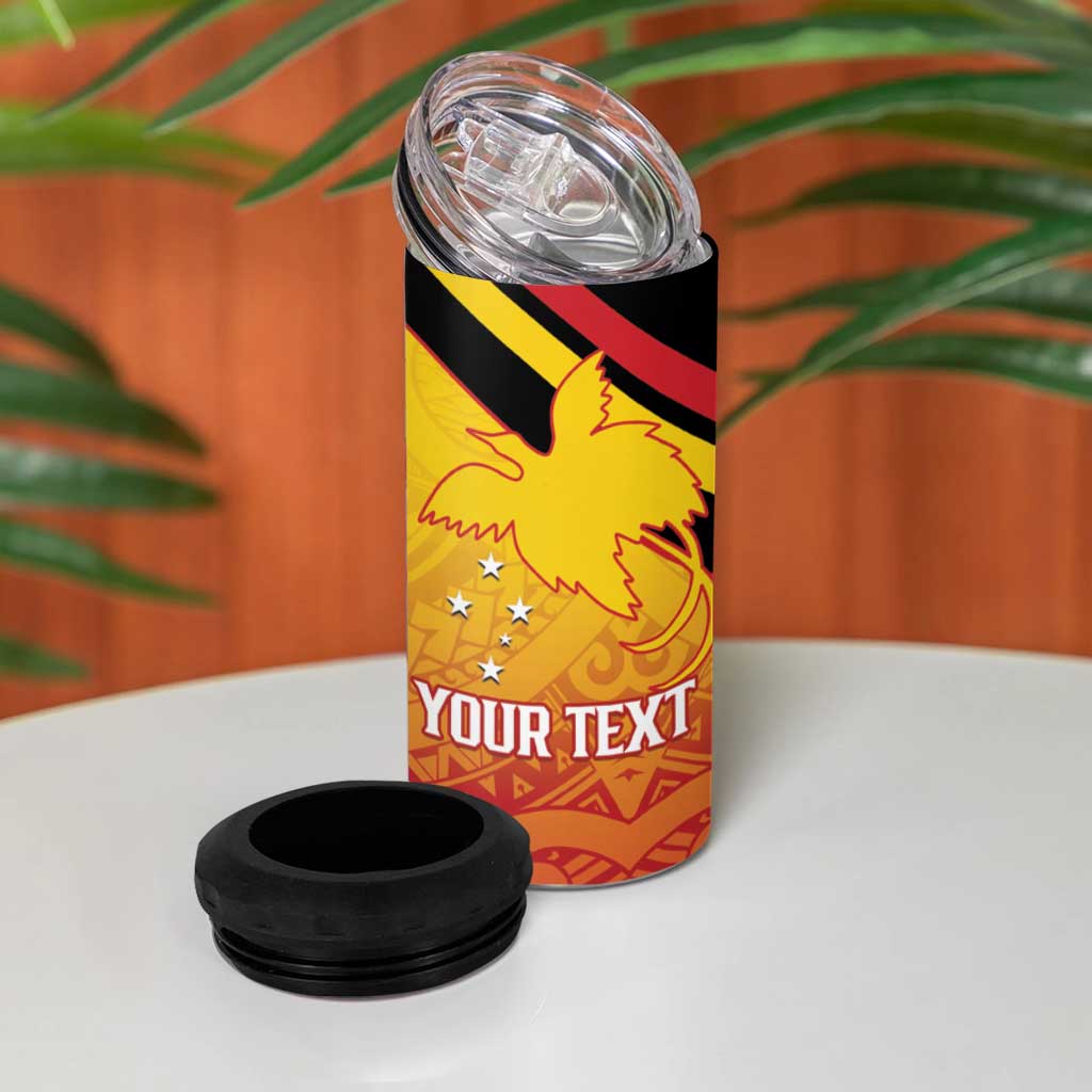 Papua New Guinea Rugby Custom 4 in 1 Can Cooler Tumbler Go PNG Hunters Polynesian Pattern - Aussie Hoodie
