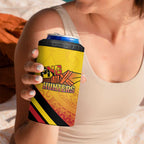 Papua New Guinea Rugby Custom 4 in 1 Can Cooler Tumbler Go PNG Hunters Polynesian Pattern - Aussie Hoodie