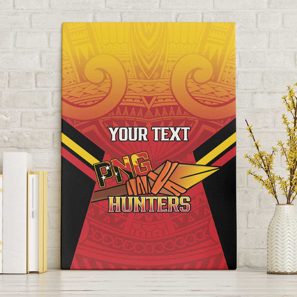 Papua New Guinea Rugby Custom Canvas Wall Art Go PNG Hunters Polynesian Pattern - Aussie Hoodie