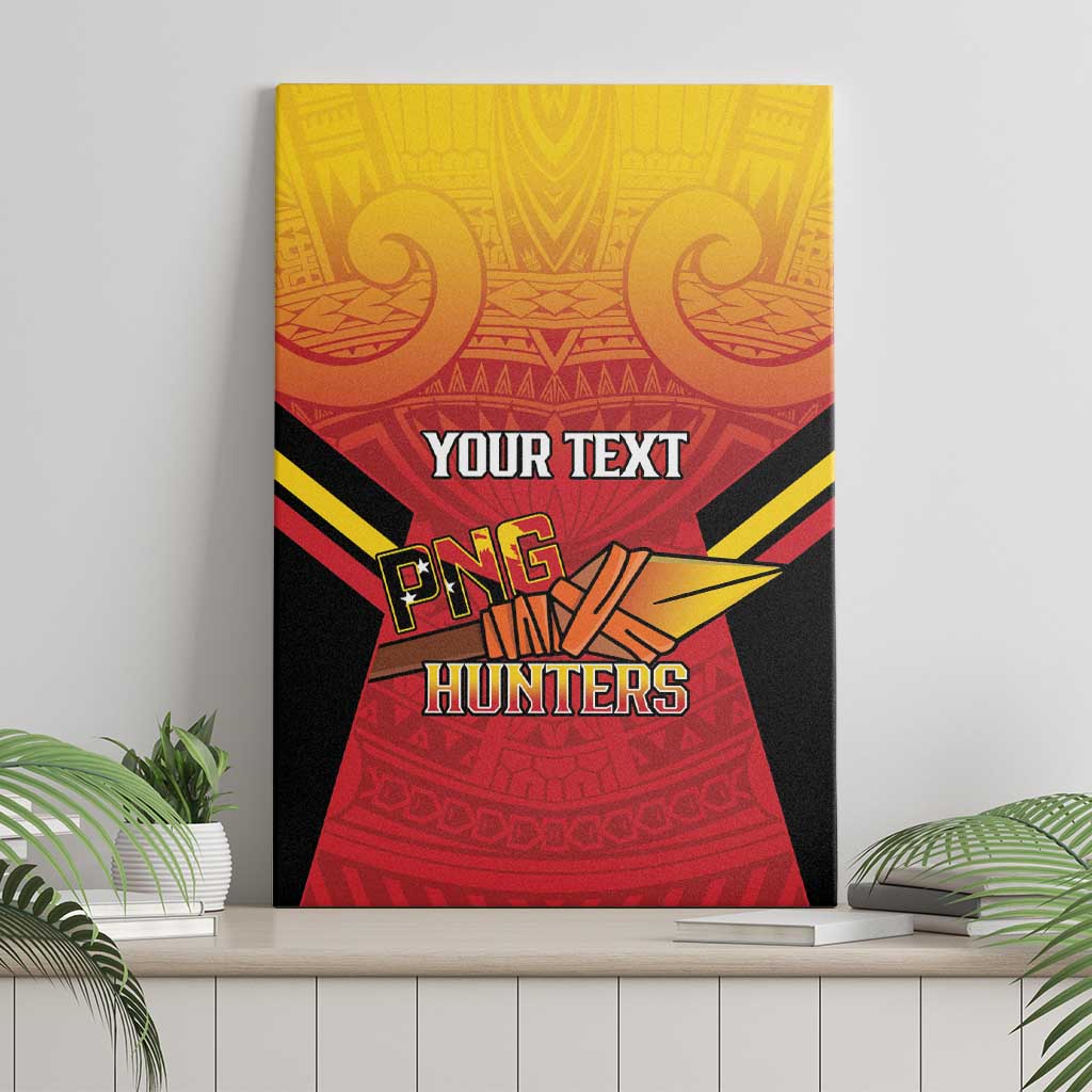 Papua New Guinea Rugby Custom Canvas Wall Art Go PNG Hunters Polynesian Pattern - Aussie Hoodie