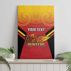 Papua New Guinea Rugby Custom Canvas Wall Art Go PNG Hunters Polynesian Pattern - Aussie Hoodie