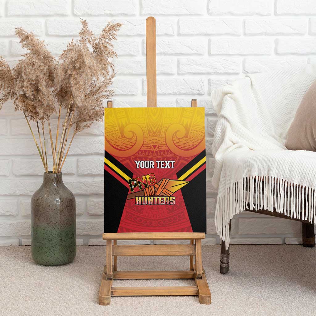 Papua New Guinea Rugby Custom Canvas Wall Art Go PNG Hunters Polynesian Pattern - Aussie Hoodie