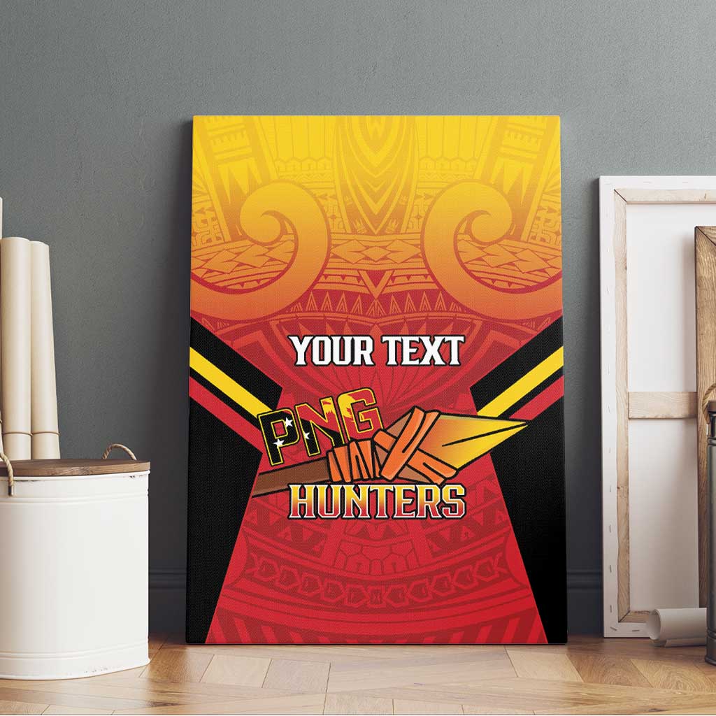 Papua New Guinea Rugby Custom Canvas Wall Art Go PNG Hunters Polynesian Pattern - Aussie Hoodie