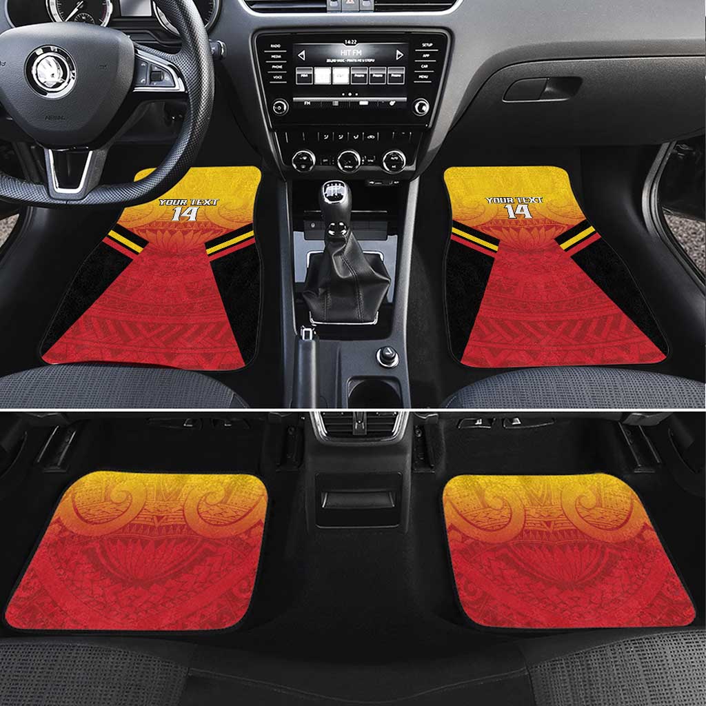 Papua New Guinea Rugby Custom Car Mats Go PNG Hunters Polynesian Pattern - Aussie Hoodie