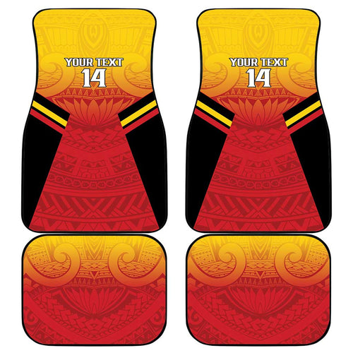 Papua New Guinea Rugby Custom Car Mats Go PNG Hunters Polynesian Pattern - Aussie Hoodie