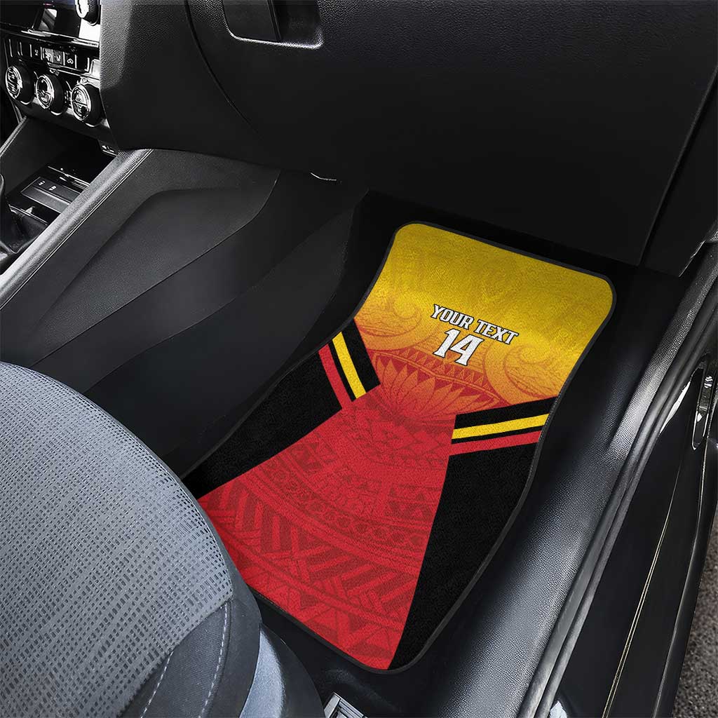 Papua New Guinea Rugby Custom Car Mats Go PNG Hunters Polynesian Pattern - Aussie Hoodie