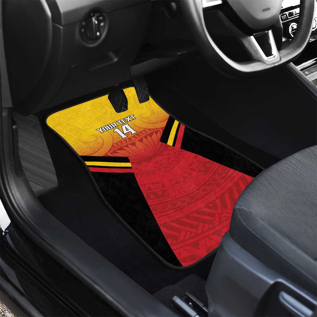 Papua New Guinea Rugby Custom Car Mats Go PNG Hunters Polynesian Pattern - Aussie Hoodie