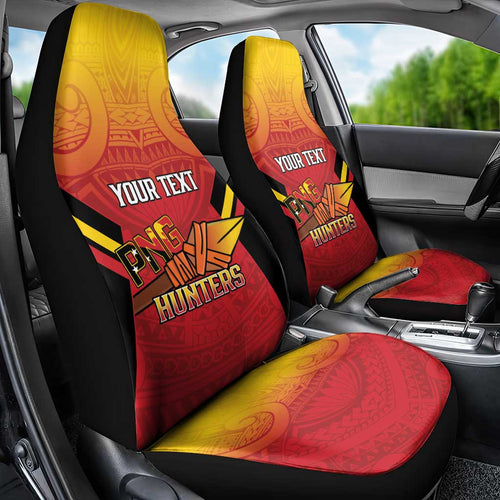 Papua New Guinea Rugby Custom Car Seat Cover Go PNG Hunters Polynesian Pattern - Aussie Hoodie