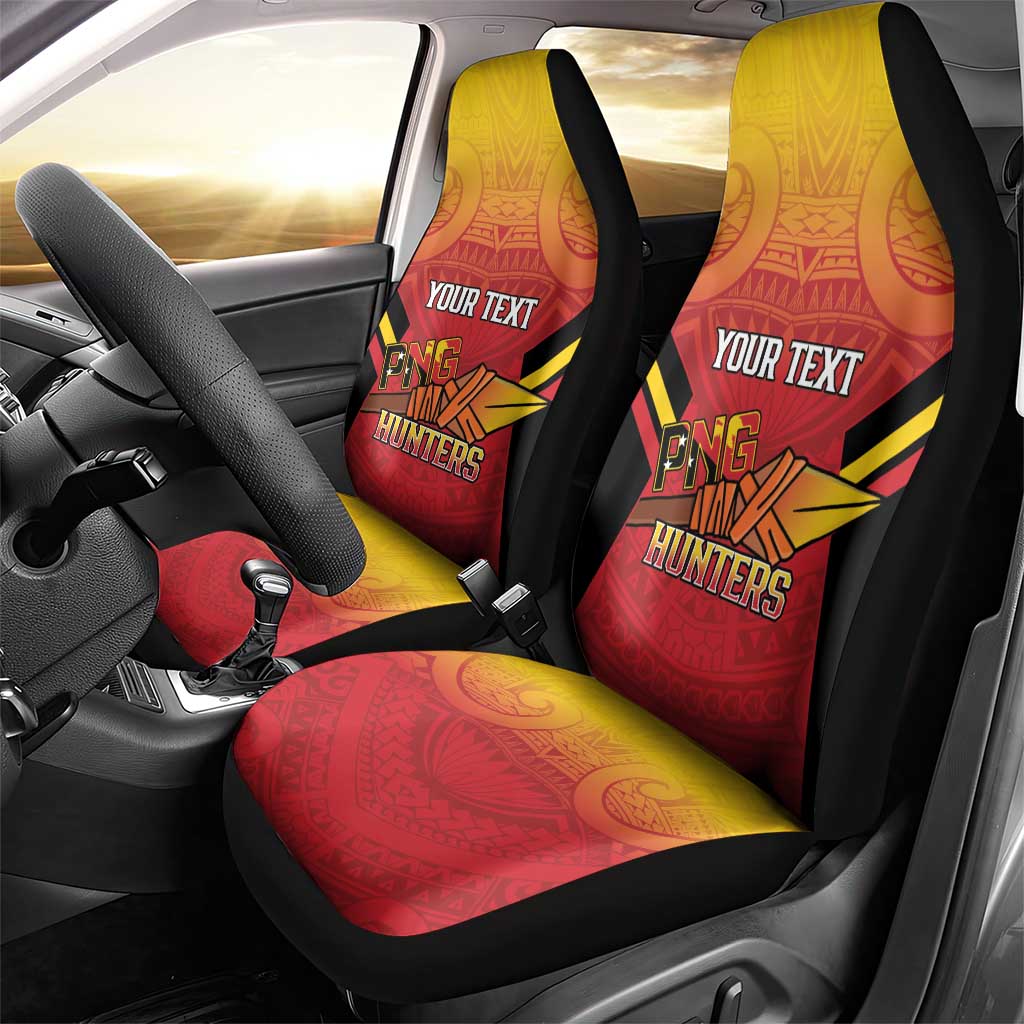 Papua New Guinea Rugby Custom Car Seat Cover Go PNG Hunters Polynesian Pattern - Aussie Hoodie