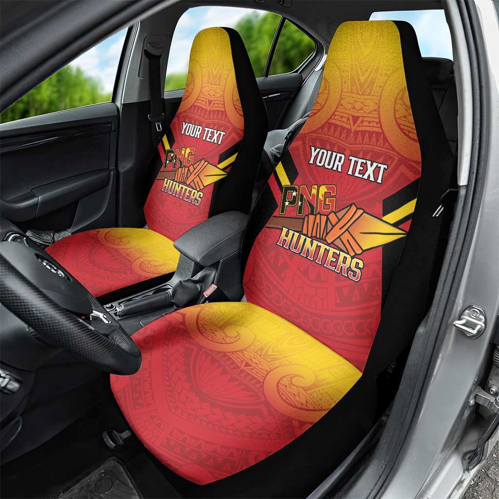 Papua New Guinea Rugby Custom Car Seat Cover Go PNG Hunters Polynesian Pattern - Aussie Hoodie