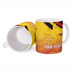 Papua New Guinea Rugby Custom Ceramic Mug Go PNG Hunters Polynesian Pattern - Aussie Hoodie