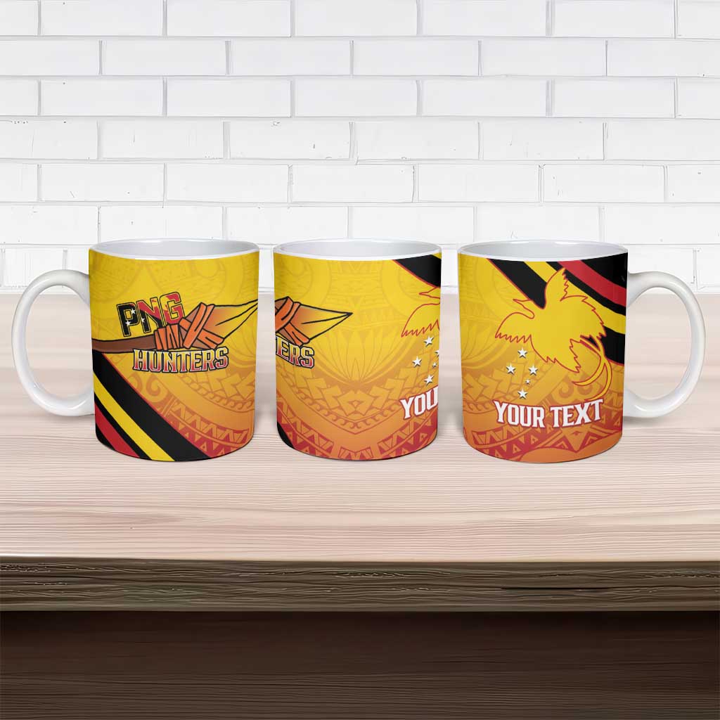 Papua New Guinea Rugby Custom Ceramic Mug Go PNG Hunters Polynesian Pattern - Aussie Hoodie