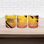 Papua New Guinea Rugby Custom Ceramic Mug Go PNG Hunters Polynesian Pattern - Aussie Hoodie