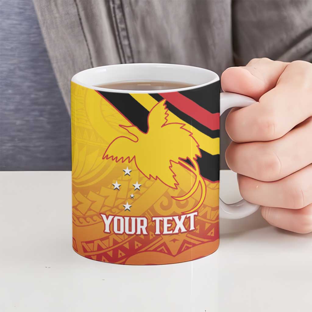 Papua New Guinea Rugby Custom Ceramic Mug Go PNG Hunters Polynesian Pattern - Aussie Hoodie