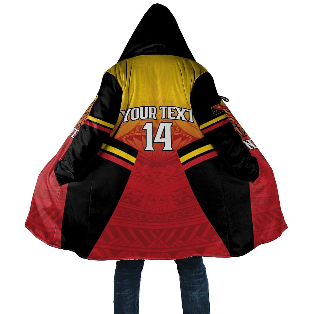 Papua New Guinea Rugby Custom Cloak Go PNG Hunters Polynesian Pattern - Aussie Hoodie