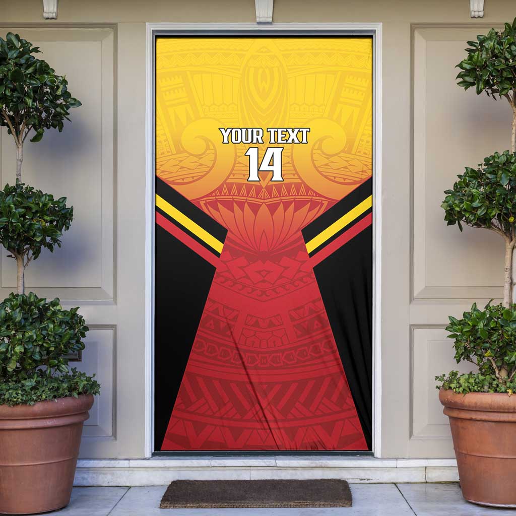 Papua New Guinea Rugby Custom Door Cover Go PNG Hunters Polynesian Pattern - Aussie Hoodie