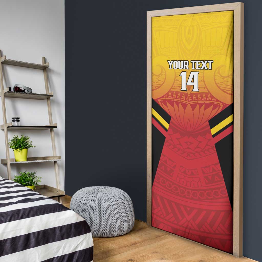 Papua New Guinea Rugby Custom Door Cover Go PNG Hunters Polynesian Pattern - Aussie Hoodie