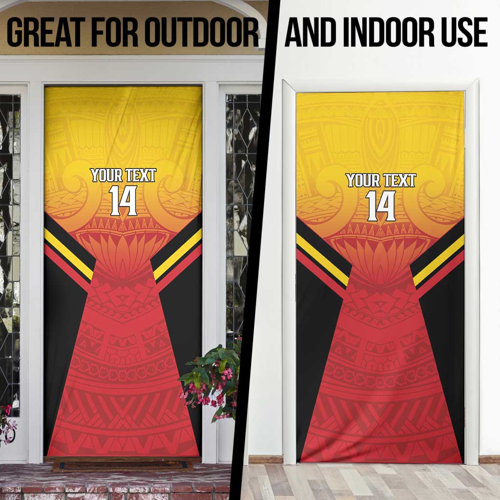 Papua New Guinea Rugby Custom Door Cover Go PNG Hunters Polynesian Pattern - Aussie Hoodie
