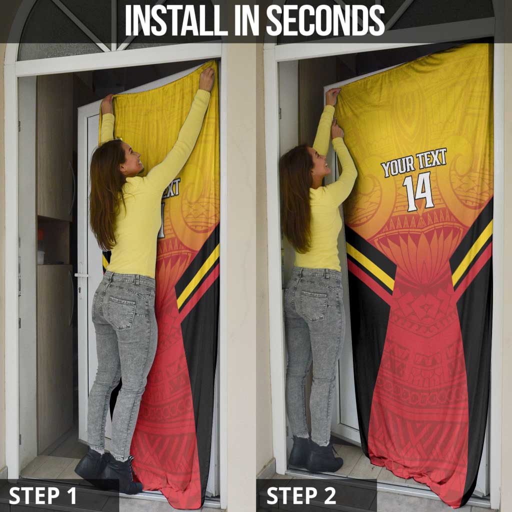 Papua New Guinea Rugby Custom Door Cover Go PNG Hunters Polynesian Pattern - Aussie Hoodie