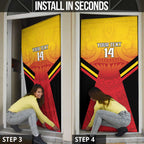 Papua New Guinea Rugby Custom Door Cover Go PNG Hunters Polynesian Pattern - Aussie Hoodie