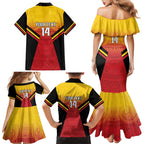 Papua New Guinea Rugby Custom Family Matching Mermaid Dress and Hawaiian Shirt Go PNG Hunters Polynesian Pattern - Aussie Hoodie