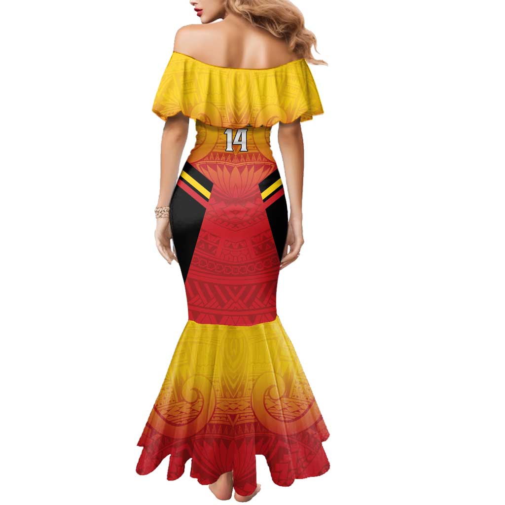 Papua New Guinea Rugby Custom Family Matching Mermaid Dress and Hawaiian Shirt Go PNG Hunters Polynesian Pattern - Aussie Hoodie