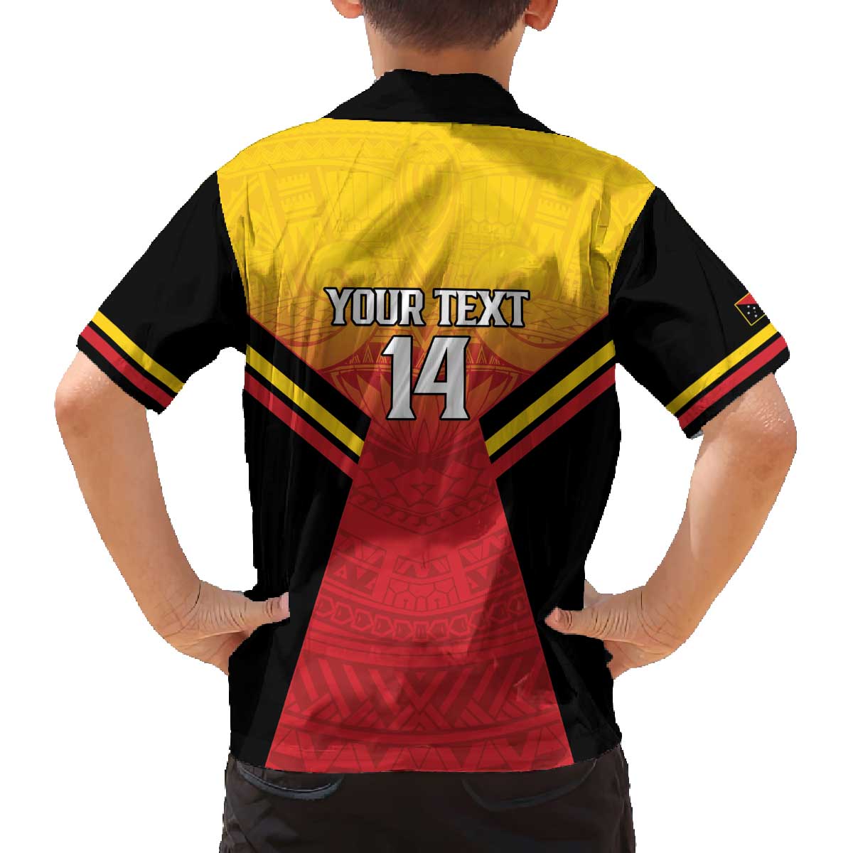 Papua New Guinea Rugby Custom Family Matching Off The Shoulder Long Sleeve Dress and Hawaiian Shirt Go PNG Hunters Polynesian Pattern - Aussie Hoodie