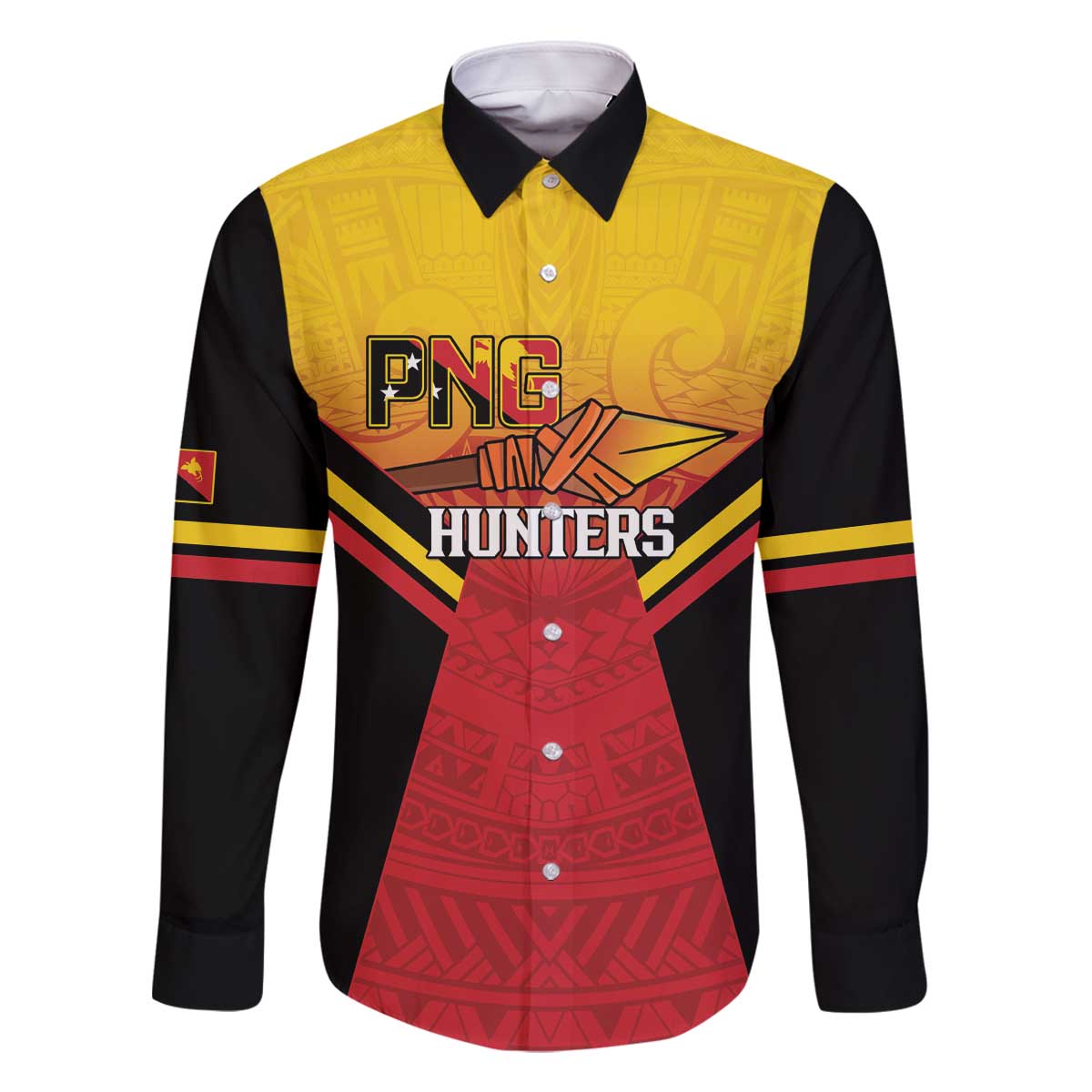 Papua New Guinea Rugby Custom Family Matching Off The Shoulder Long Sleeve Dress and Hawaiian Shirt Go PNG Hunters Polynesian Pattern - Aussie Hoodie