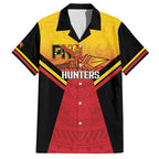 Papua New Guinea Rugby Custom Family Matching Off Shoulder Maxi Dress and Hawaiian Shirt Go PNG Hunters Polynesian Pattern - Aussie Hoodie
