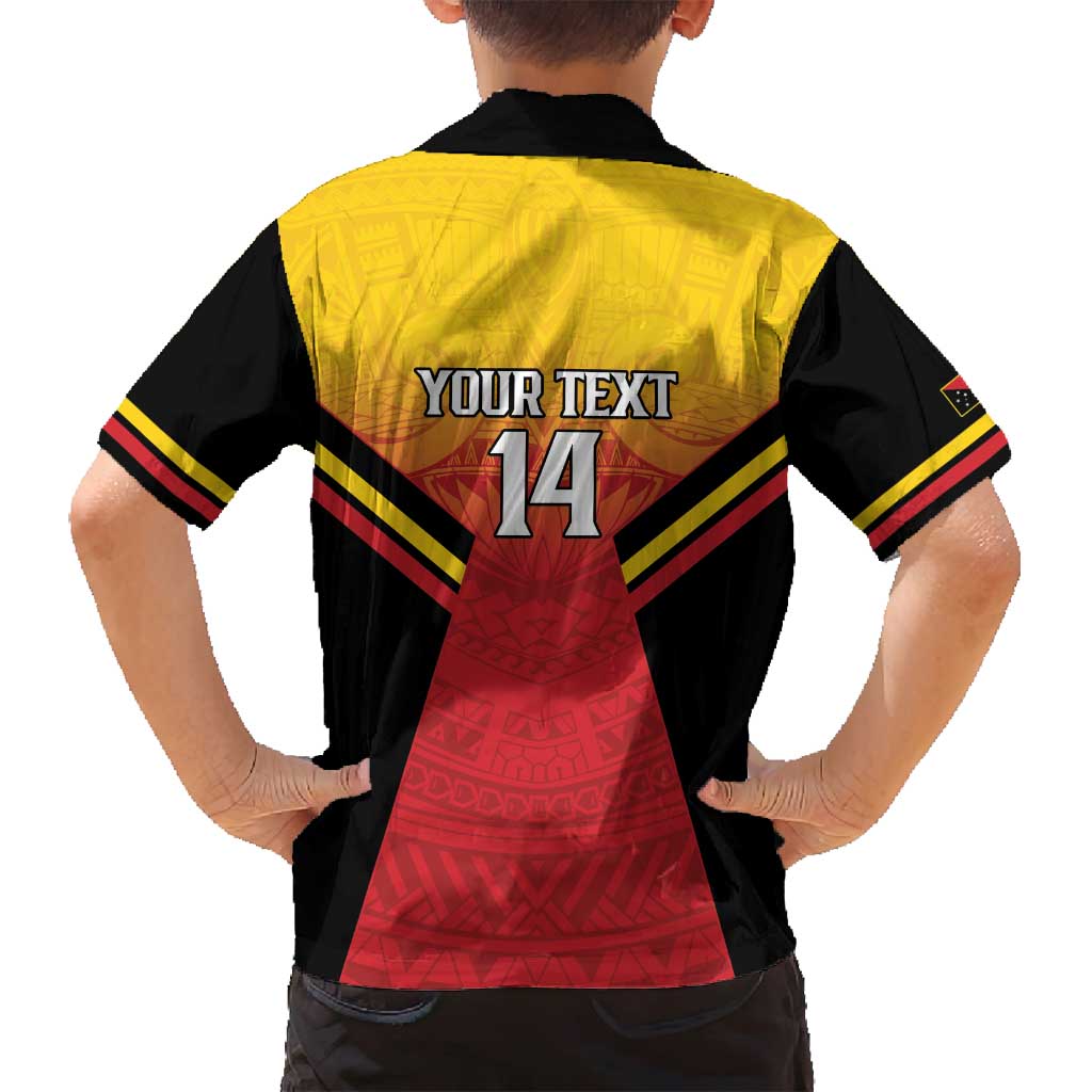 Papua New Guinea Rugby Custom Family Matching Off Shoulder Short Dress and Hawaiian Shirt Go PNG Hunters Polynesian Pattern - Aussie Hoodie