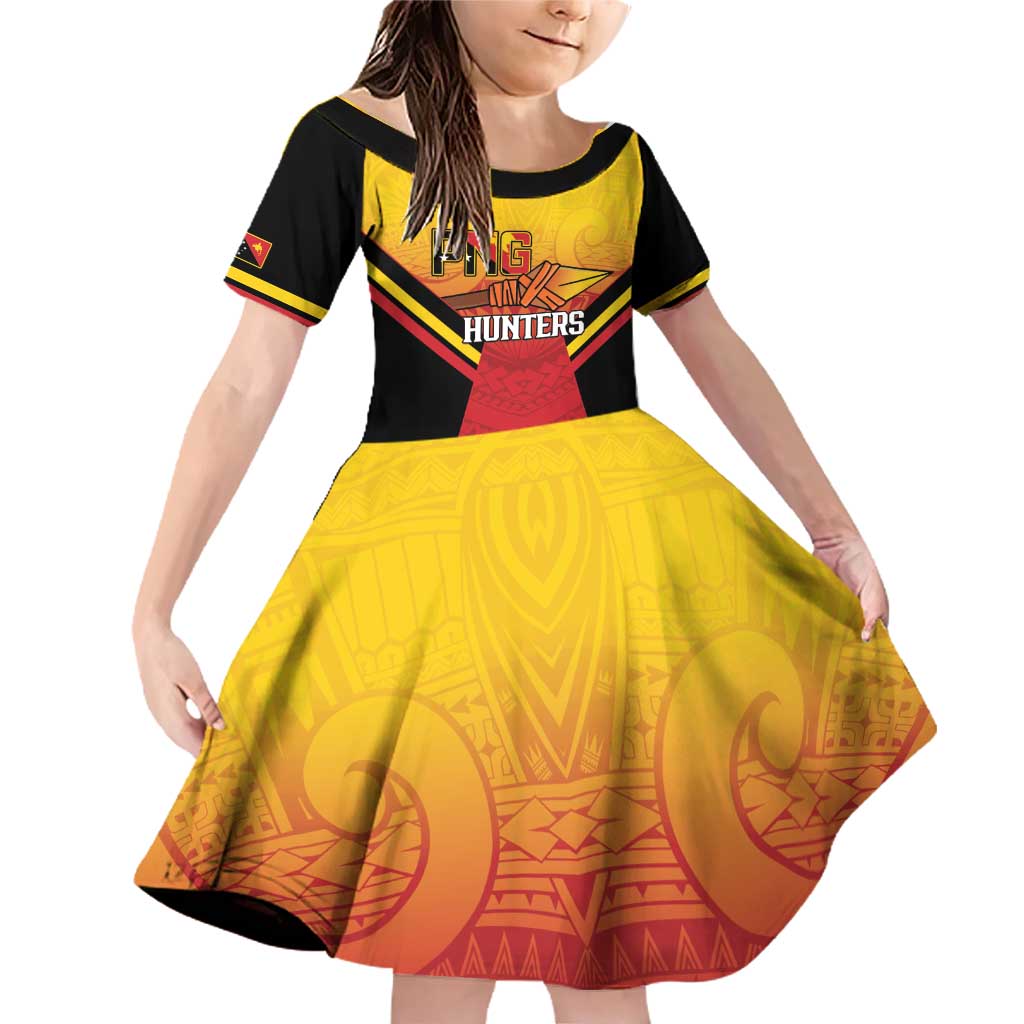 Papua New Guinea Rugby Custom Family Matching Off Shoulder Short Dress and Hawaiian Shirt Go PNG Hunters Polynesian Pattern - Aussie Hoodie