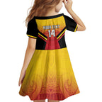 Papua New Guinea Rugby Custom Family Matching Off Shoulder Short Dress and Hawaiian Shirt Go PNG Hunters Polynesian Pattern - Aussie Hoodie