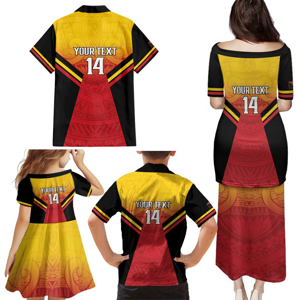 Papua New Guinea Rugby Custom Family Matching Puletasi and Hawaiian Shirt Go PNG Hunters Polynesian Pattern - Aussie Hoodie