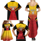 Papua New Guinea Rugby Custom Family Matching Summer Maxi Dress and Hawaiian Shirt Go PNG Hunters Polynesian Pattern - Aussie Hoodie